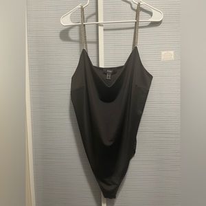 Black Rhinestone bodysuit